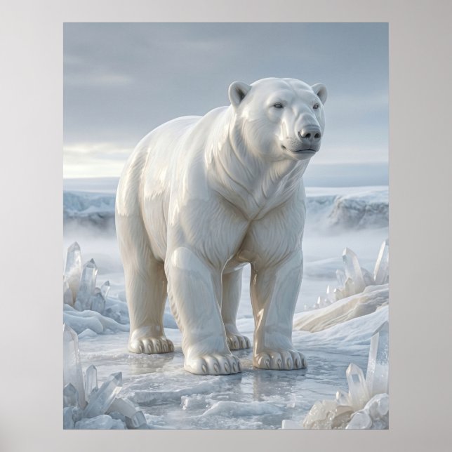 Poster Urso de Porcelana Quartzzo Polar (Frente)