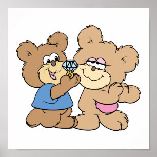 Póster urso de proposta de casamento