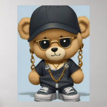 Urso de Teddy Adorável no Estilo de Hip Hop Arte A