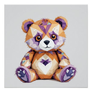 Póster Urso De Teddy Brincando Com Um Adorável Corante An