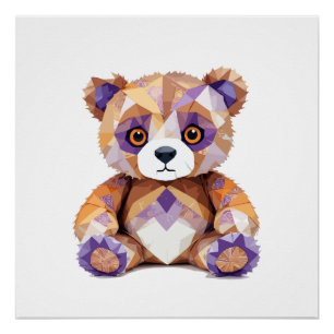 Póster Urso De Teddy Brincando Com Um Adorável Corante An