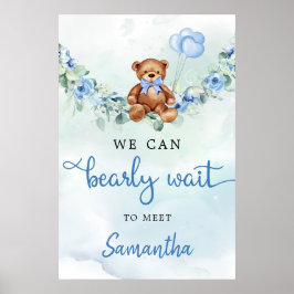 Poster Urso de Teddy com Balões - Sinal de Boas-vindas do
