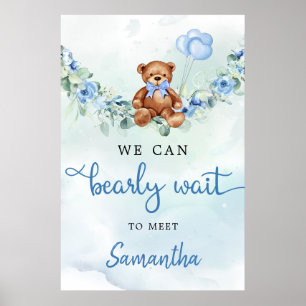 Poster Urso de Teddy com Balões - Sinal de Boas-vindas do