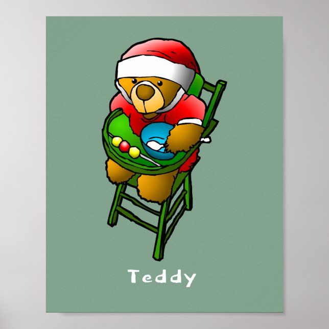 Poster Urso de Teddy de Natal (Frente)