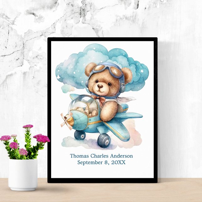 Poster Urso de Teddy na Arte de Parede do Aurário de Aviõ (Criador carregado)