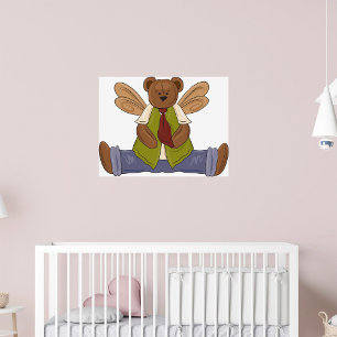 Poster Urso de Teddy Steampunk com Asas de Fada