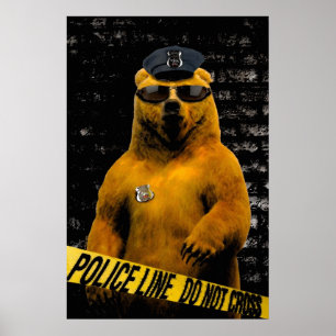 Póster Urso do agente da polícia!