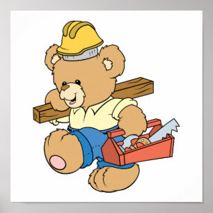 Póster Urso do Carpinteiro de Construção