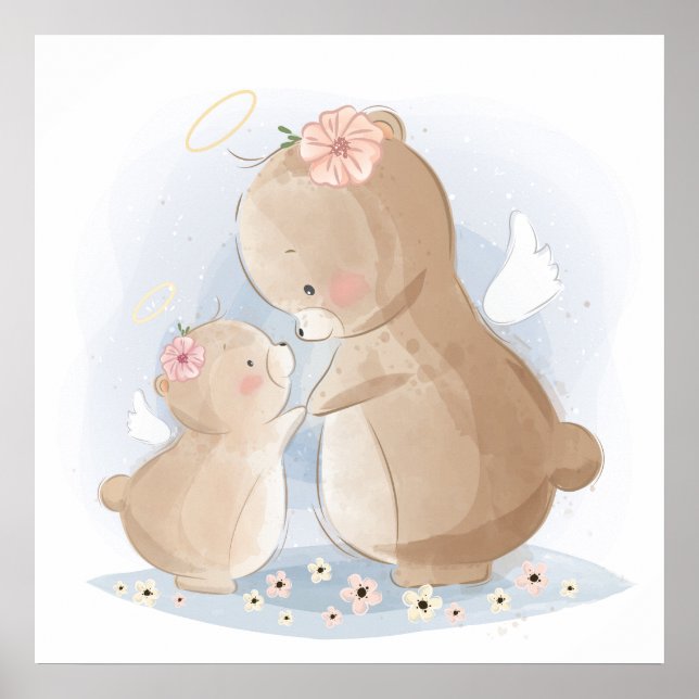 Poster Urso e bebê (Frente)