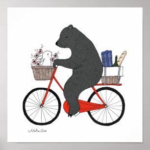 Poster Urso e Coelhinho vão ao piquenique Feliz urso Coel