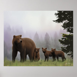 Póster Urso e Cubs