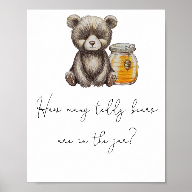 Poster Urso e pote de mel - Adivinhe quantos ursos de pel (Frente)