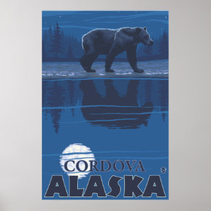 Póster Urso em Lua - Cordova, Alasca