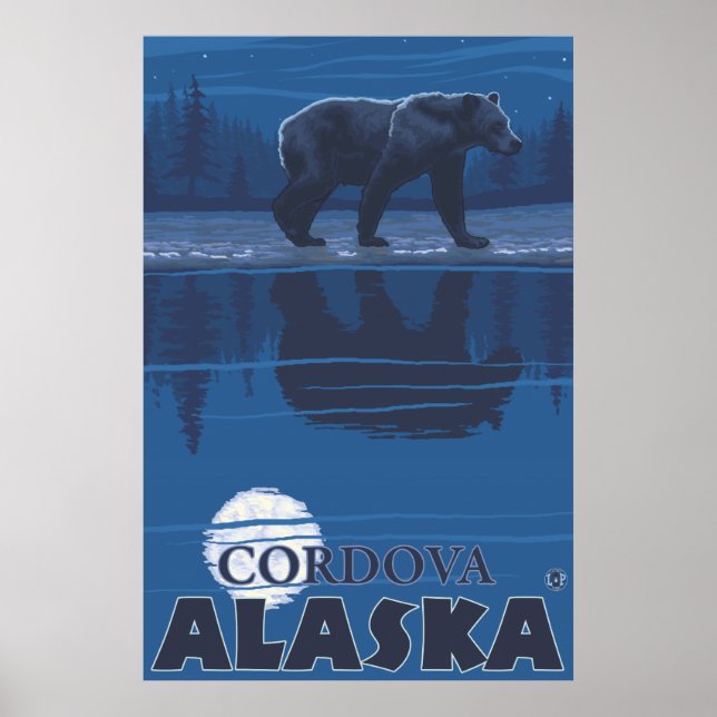 Póster Urso em Lua - Córdova, Alasca (Frente)
