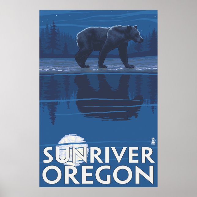 Póster Urso em Lua - Sun River, Oregon (Frente)