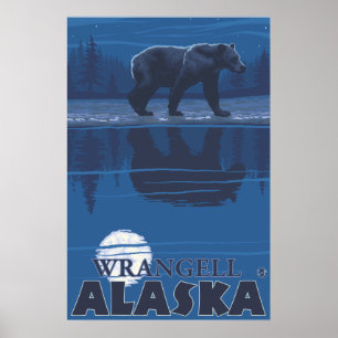 Póster Urso em Lua - Wrangell, Alaska