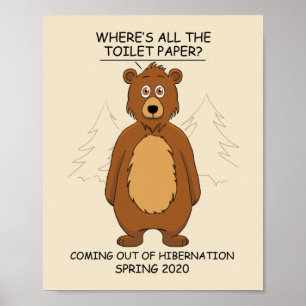 Poster Urso Engraçado do Cartoon da Hibernação