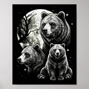 Poster Urso estética retrô anos 90 y2k vida selvagem urso