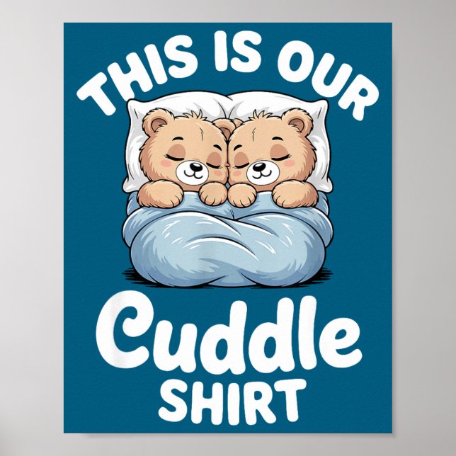 Poster Urso Fofo Casal Combinando Este É Nosso Abraço  (Frente)