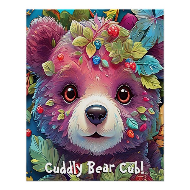 Póster Urso Fofo e Aconchegante (Frente)