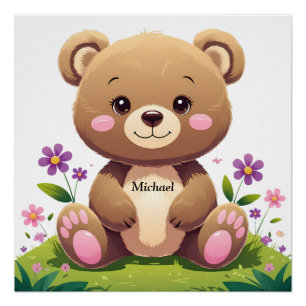 Póster Urso Fofo – Lindo Poster Perfeito para Quarto de C