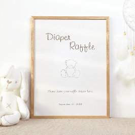 Poster Urso - Fralda Minimalista Raffle