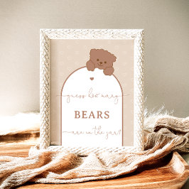 Poster Urso Justo Minimalista Adivinha Quantos Ursos