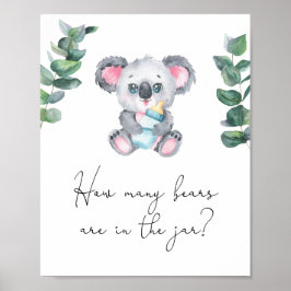 Poster Urso Koala - Adivinhe quantos ursos estão no pote
