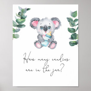 Poster Urso Koala - adivinhem quantas canetas