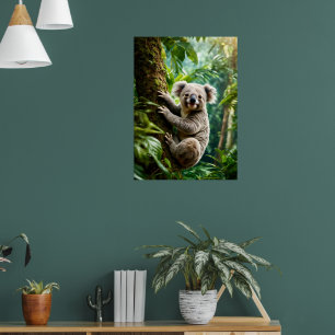 Poster Urso Koala bonito em uma árvore