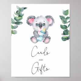 Poster Urso Koala - cartões e presentes chá de bebê