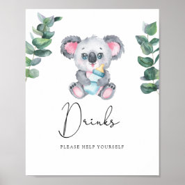 Poster Urso Koala Drinks ajude-se