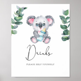 Poster Urso Koala Drinks se sirva