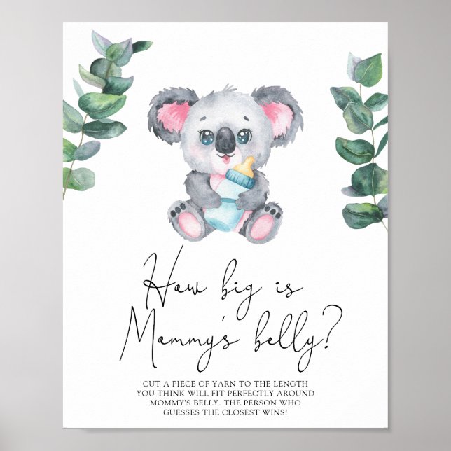 Poster Urso Koala - Quão grande é a barriga da mamãe jogo (Frente)