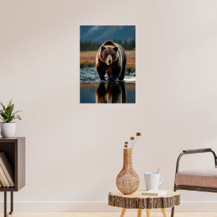 Poster Urso Majestoso perto do rio