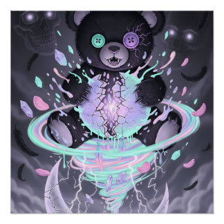 Póster Urso Místico Pastel Goth