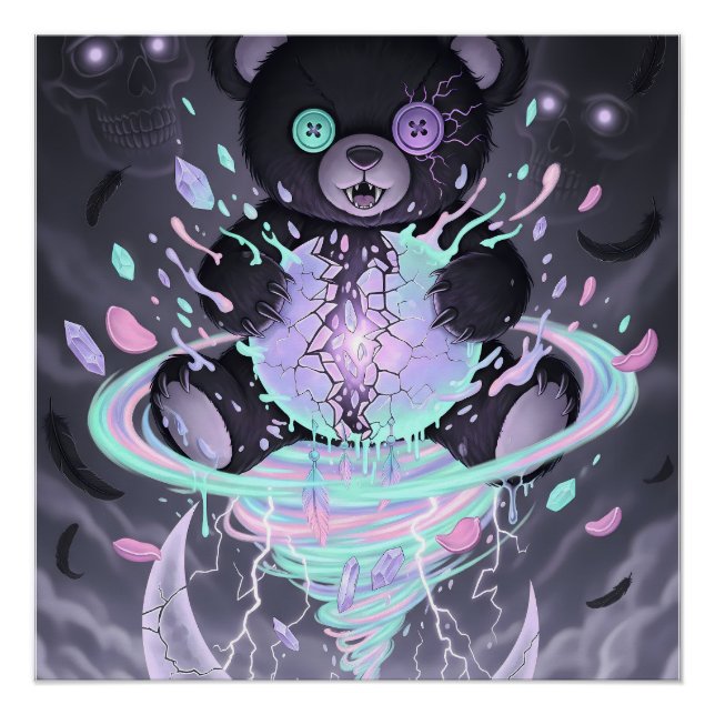 Póster Urso Místico Pastel Goth (Frente)