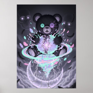 Poster Urso Místico Pastel Goth