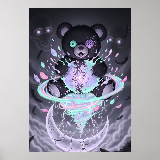 Poster Urso Místico Pastel Goth (Frente)