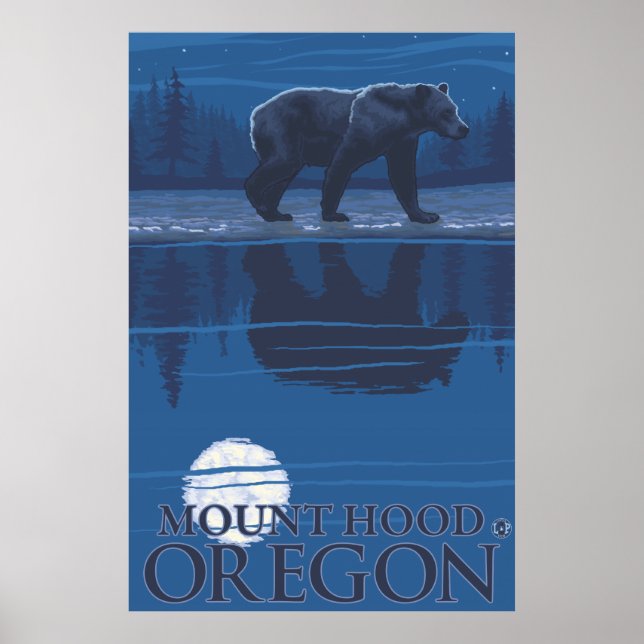 Póster Urso na Lua - Monte Hood, Oregon (Frente)