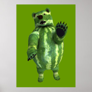 Poster Urso nacional do dia da melancia