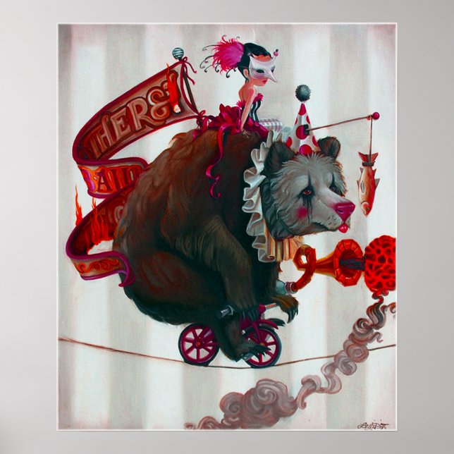 Poster "Urso numa bicicleta" (Frente)