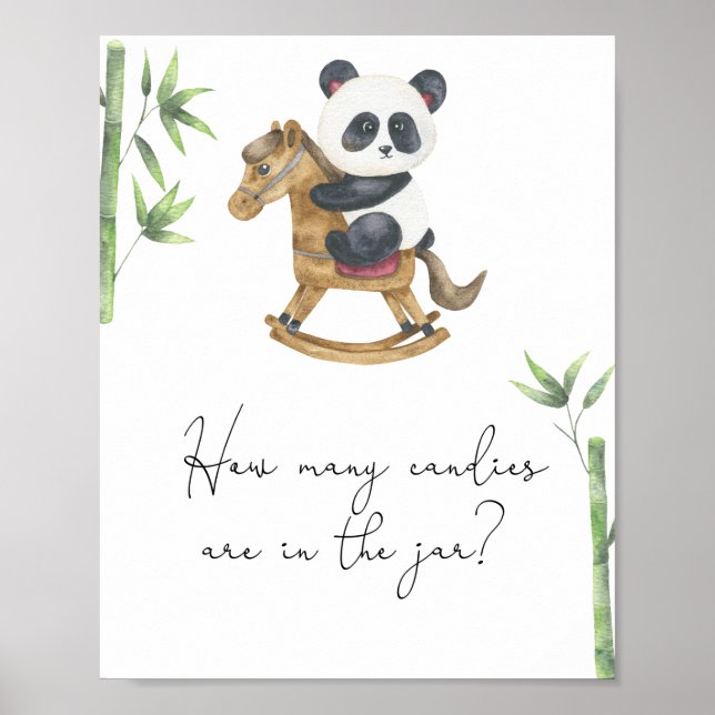 Poster Urso panda - adivinhe quantos doces (Frente)