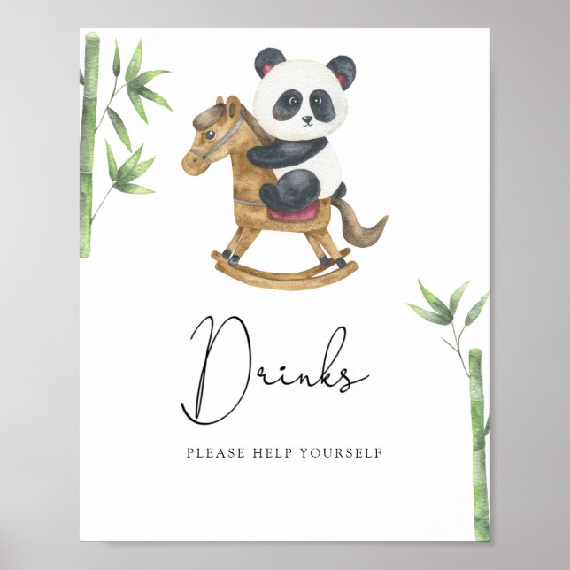 Poster Urso Panda Bebidas sirva-se (Frente)