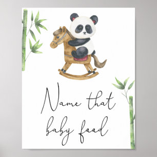 Poster Urso Panda - Dê um nome à comida bebê