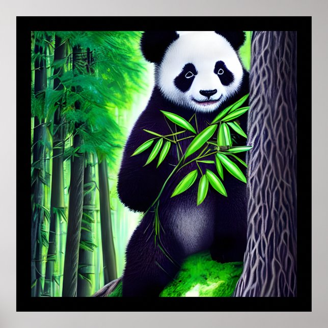 Poster Urso Panda Divertido (Frente)