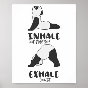 Poster Urso Panda Engraçado Inspira Expira Ioga Panda