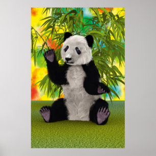 Poster Urso Panda Fofo Presente Perfeito para Amantes de