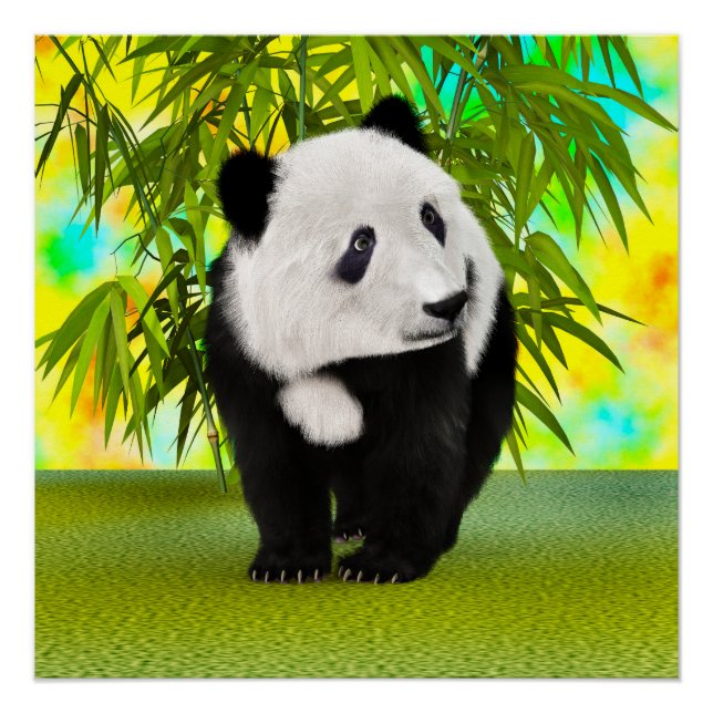 Póster Urso Panda Fofo Presente Perfeito para Amantes de  (Frente)