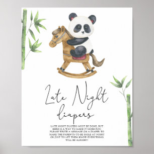 Poster Urso panda - Jogo de fraldas tarde da noite